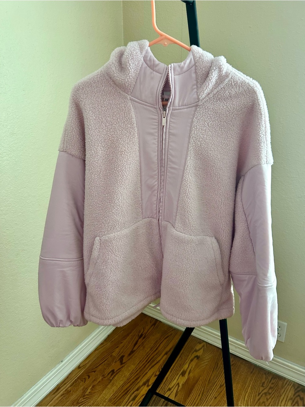 all in motion Light pink Plush Hooded jacket